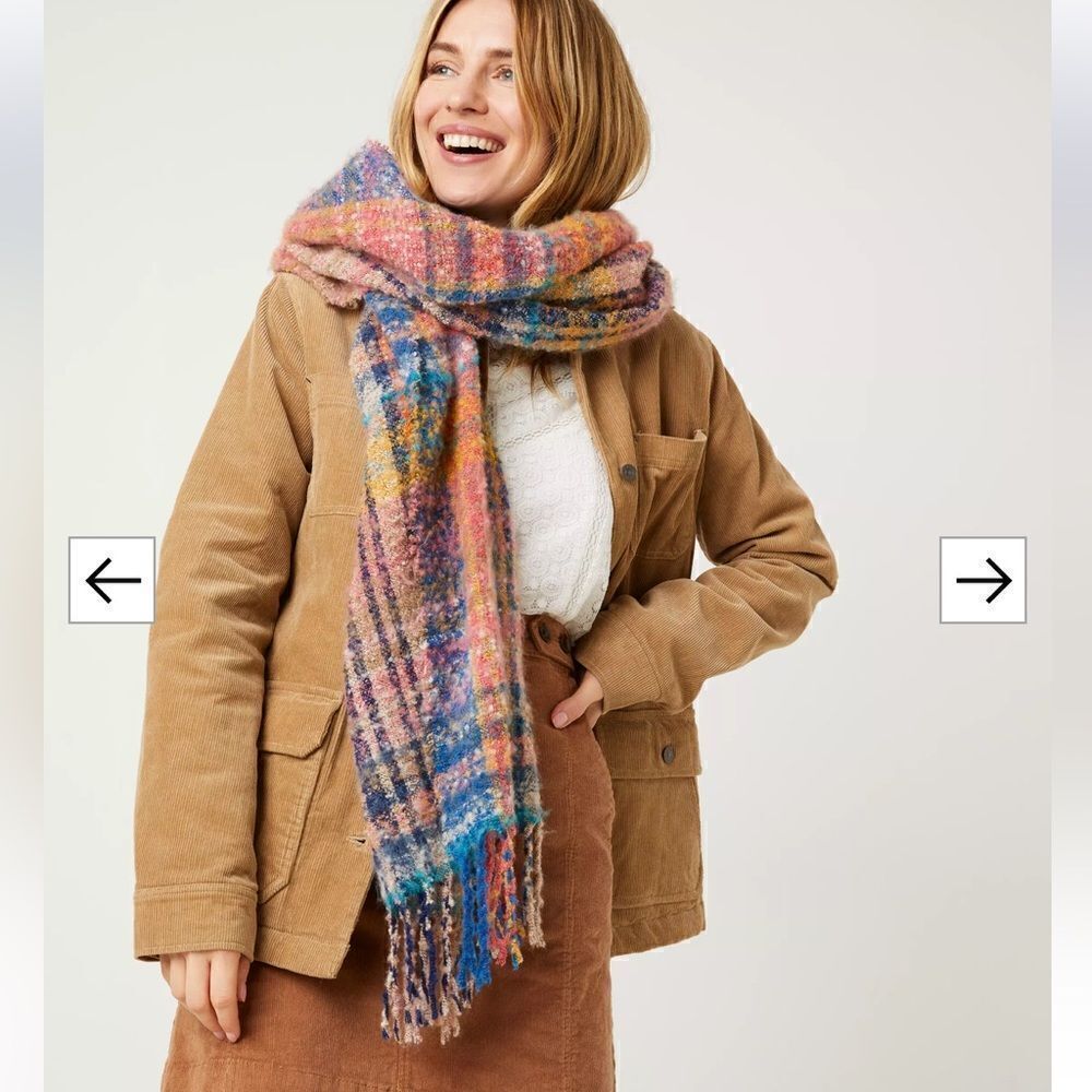 FATFACE Polly Check Scarf